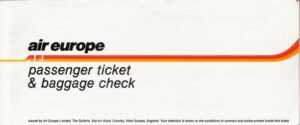 Air Europe ticket