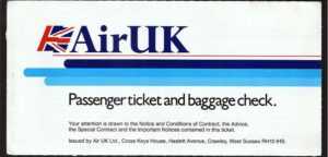 Air UK ticket
